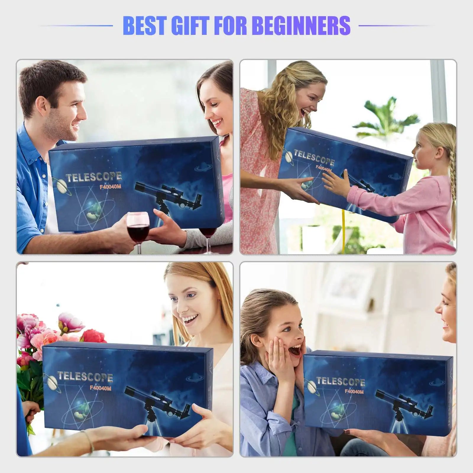 40040 Astronomical Telescope Monocular Professional Astronomical Telescope Reflecting Spyglass Camping for Travel Children Gifts