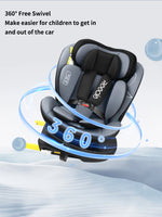 Reecle 360 Child Baby Car Seat with ISOFIX, 40-150cm (Group 0+ 1/2/3, 0-36 kg), Approx. 0-12 Years