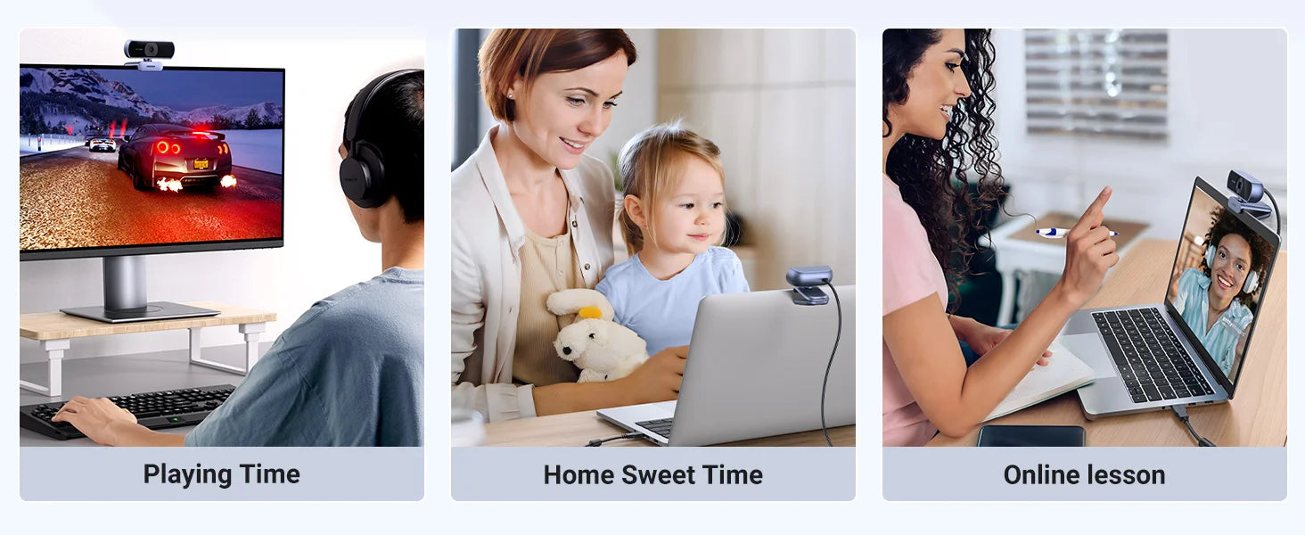 UGREEN USB Webcam 2K HD Mini Webcam For Laptop Computer Web Camera Dual Microphones for Youtube Zoom Video Calling 30fps web cam