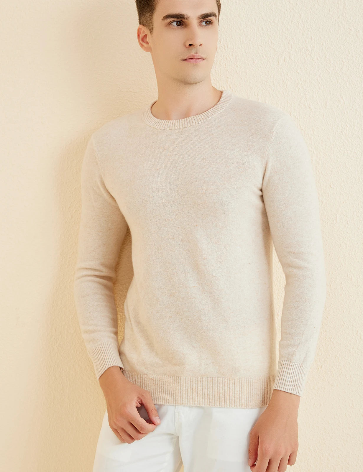 Sweater for Men 100% Merino Wool Knit Sweaters New Fall Winter Warm Long Sleeve Pullover Male Soft Jumper Korean Luxury Clothing