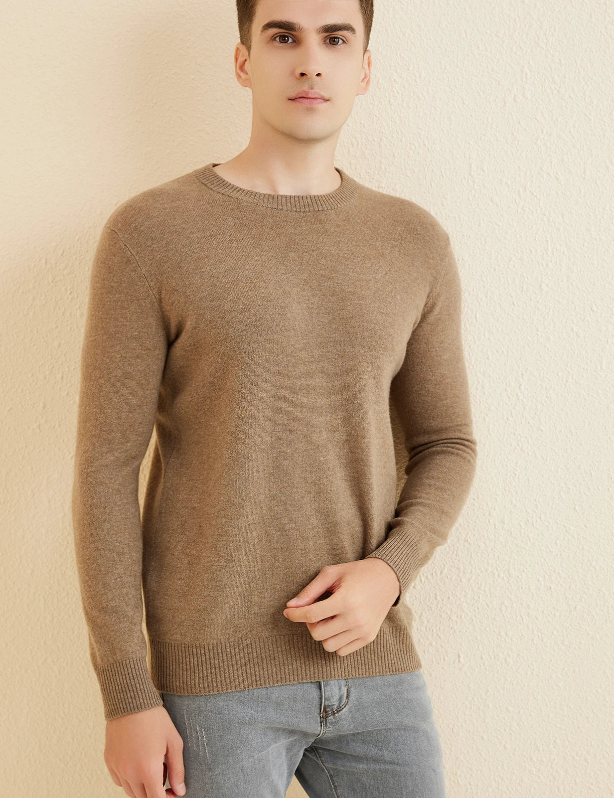 Sweater for Men 100% Merino Wool Knit Sweaters New Fall Winter Warm Long Sleeve Pullover Male Soft Jumper Korean Luxury Clothing