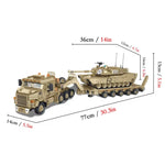 WWW2 US Military Series M983 Missile vehicle M10170 Tank Transport Vehicle JLTV Armored Vehicle Difficult Building Blocks Toys