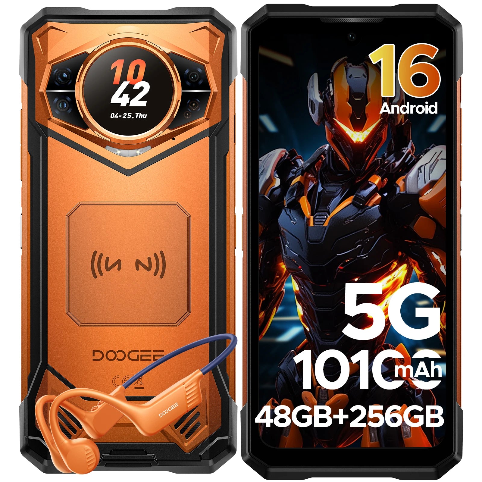 Global Version DOOGEE S200 5G Rugged Phone 6.72" 120Hz Display 12GB 256GB 100MP AI Main Camera 10100mAh Battery NFC Smartphone