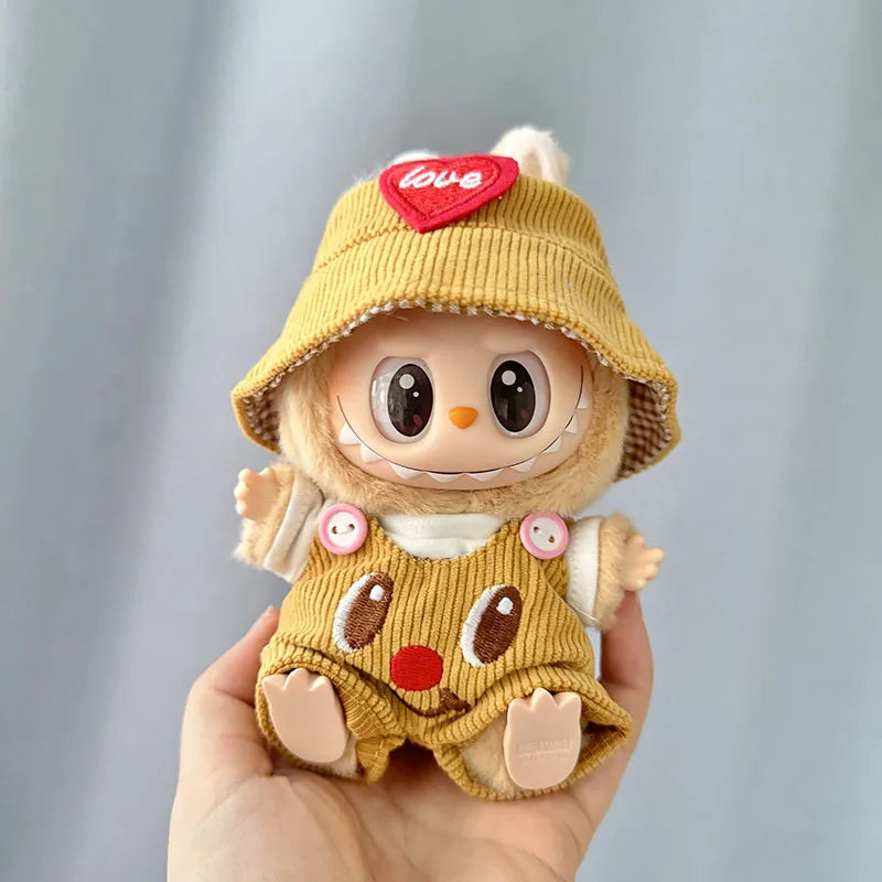 Mini Plush Doll'S Clothes Outfit Accessories For Korea Kpop Exo Labubu V1 V2 Idol Dolls Goose Dinosaur Macaron Clothing Gift