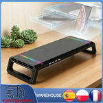 Foldable PC Monitor Stand with Keyboard Storage Space, USB 3.0 Fast Charging, Ergonomic Design