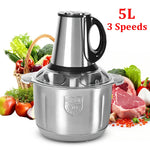 2L/5L Electric Meat Grinder Food Processor Chopper Stainless Steel Kitchen light Machine Chopper Slicer Machine Home Grinder