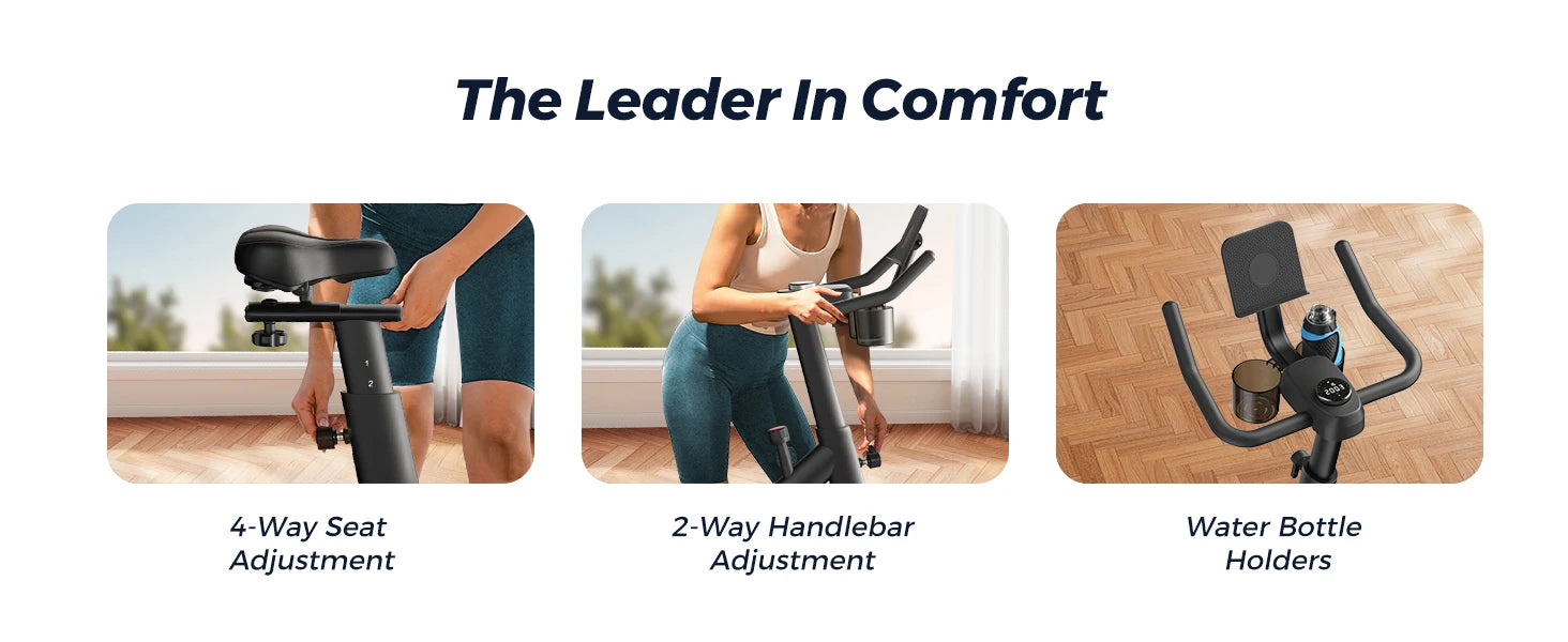 MERACH Exercise Bike Brake Pad Stationary Bike Low Noise Indoor Cycling Bike 270lbs Weight Capacity Tablet Mount Fitness Courses