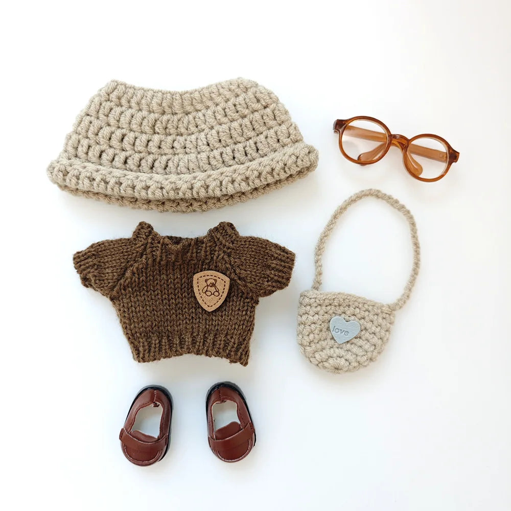 Mini Plush Doll'S Clothes Outfit Accessories For Korea Kpop Exo Labubu V1 V2 Idol Dolls Goose Dinosaur Macaron Clothing Gift