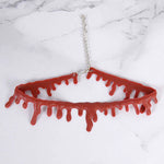 Halloween Decoration Bloody Necklace Horror Dripping Blood Collar Necklace Fake Blood Vampire Clown Costume Necklace Accessories