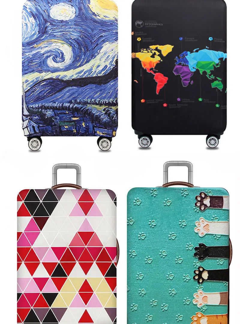 Fashion Elastic Fabric Luggage Protective Cover Suitable18-32 Inch Trolley Case Cover Suitcase Dust Cover Travel Accessories