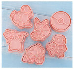New 6pcs/Set Pokemon Figures Cookie Cutters Cartoon DIY Bakery Mold Biscuit Press Stamp Embosser Sugar Pasty Cake Mould Toys