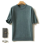 Fashion Menswear 100% Goat Cashmere 2021 Man O-Neck Pullovers Winter Sweaters Knitted Half Sleeve Hot Sale Standard Male Tops