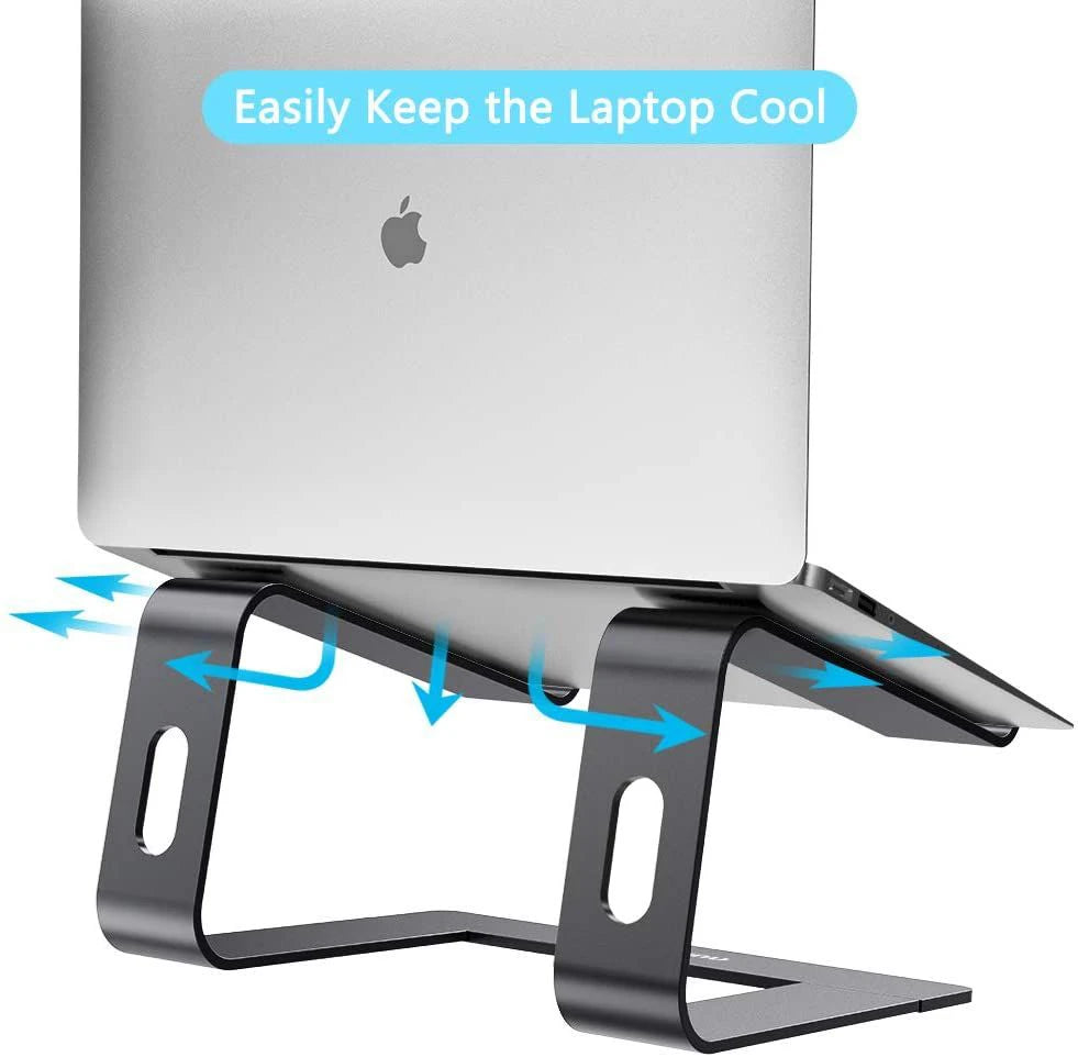 Ergonomic Aluminum Laptop Stand, Detachable Laptop Riser, Notebook Holder Compatible
