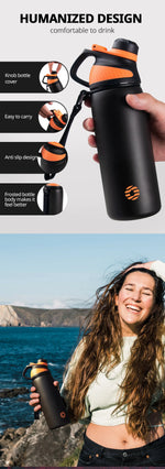 FEIJIAN Thermo bottle With Magnetic Lid Outdoor Sport Stainless Steel Water Bottle Keep Cold Insulated Vacuum Flask 1000ml