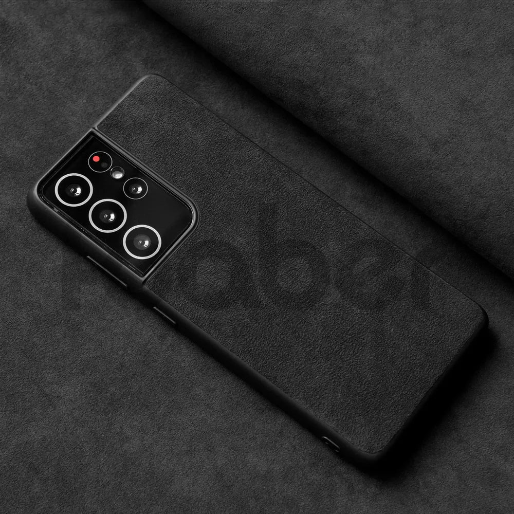 ALCANTARA Case for Samsung Galaxy S25 Ultra S24 S23 S22 Plus FE 5G Supercar Interior Same Artificial Leather Phone Cases