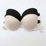 Japanese Style Strapless Invisible Half Cup Sexy Push-Up Bra Underwear for Wedding Dress, Small Breasts, Seamless Anti-Skid Bralette