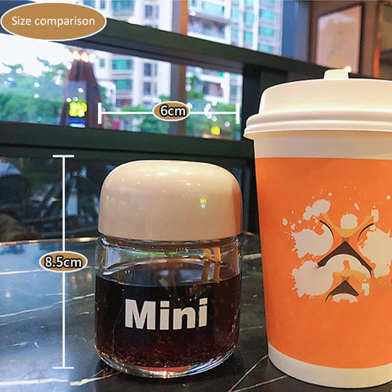 150ML Small Glass Water Bottles Portable Cute Mini Heat Resistant Water Cup For Kids Student Drinking Bottle With Hand Rope Cups