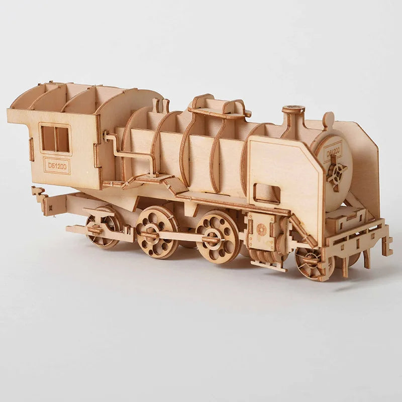 Diy 3d wooden puzzle for Assembly Puzzle Laser Cutting Sailing Ship Biplane Steam Locomotive Train Toy diy Kit  for adults Child