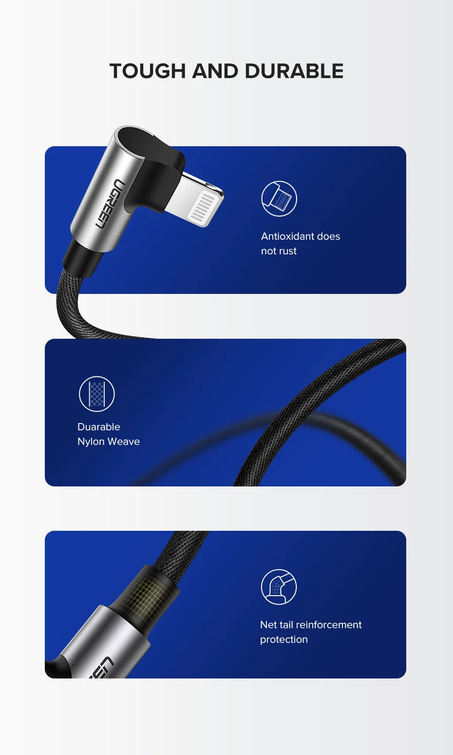 UGREEN MFi USB Cable for iPhone 14 13 12 Pro Max 2.4A Lightning Fast Charging Phone Data Cable for iPhone for iPad