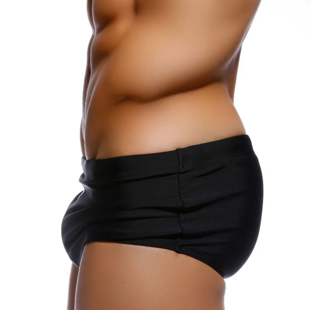 Men’s Solid Color Swim Shorts – Stretch Nylon Surf & Beachwear