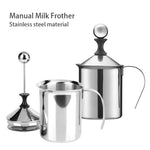 Milk Frothers Stainless Double Mesh Milk Creamer Milk Foam For Coffee Milk Egg Beater Kitchen Tool Coffee Mixer Frother 400ML