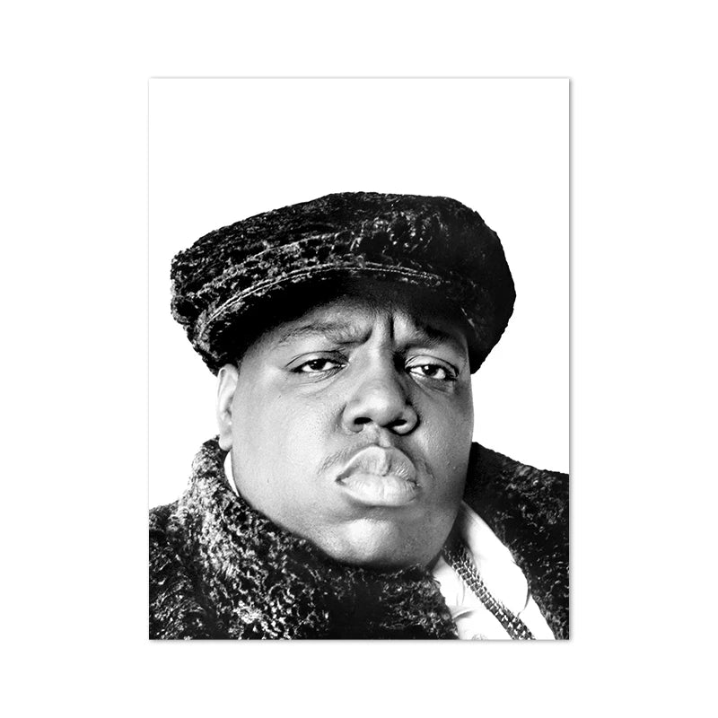 Biggie Smalls Notorious B.I.G Posters and Prints Hip Hop Music Lyrics Quote Black White Wall Art Canvas Painting Home Decor