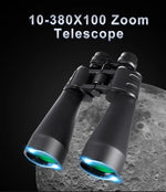 10-380x100 Powerful Binoculars Long Range Telescope Zoom HD BAK4 High Magnification Professional Monocular for Hunting Tourism