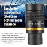 Telescope Accessories 8-24mm Zoom Eyepiece Full Metal Continuous Zoom Broadband Green Film with Optical Glass Zoom Lens Manual