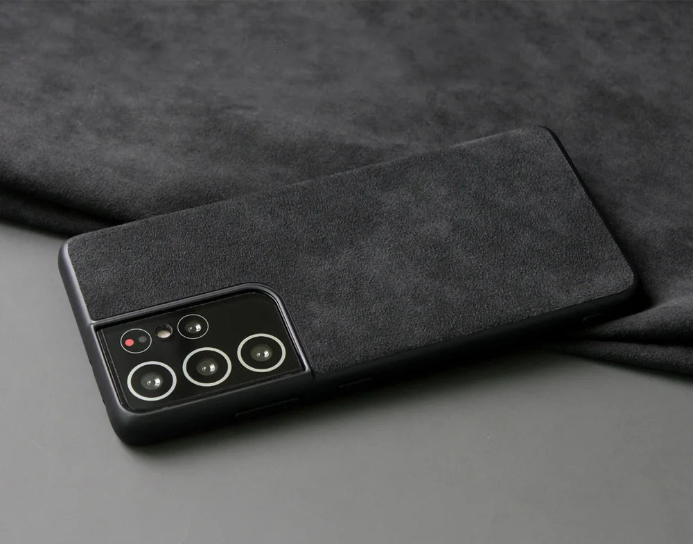 ALCANTARA Case for Samsung Galaxy S25 Ultra S24 S23 S22 Plus FE 5G Supercar Interior Same Artificial Leather Phone Cases