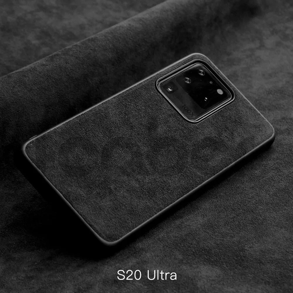 ALCANTARA Case for Samsung Galaxy S25 Ultra S24 S23 S22 Plus FE 5G Supercar Interior Same Artificial Leather Phone Cases