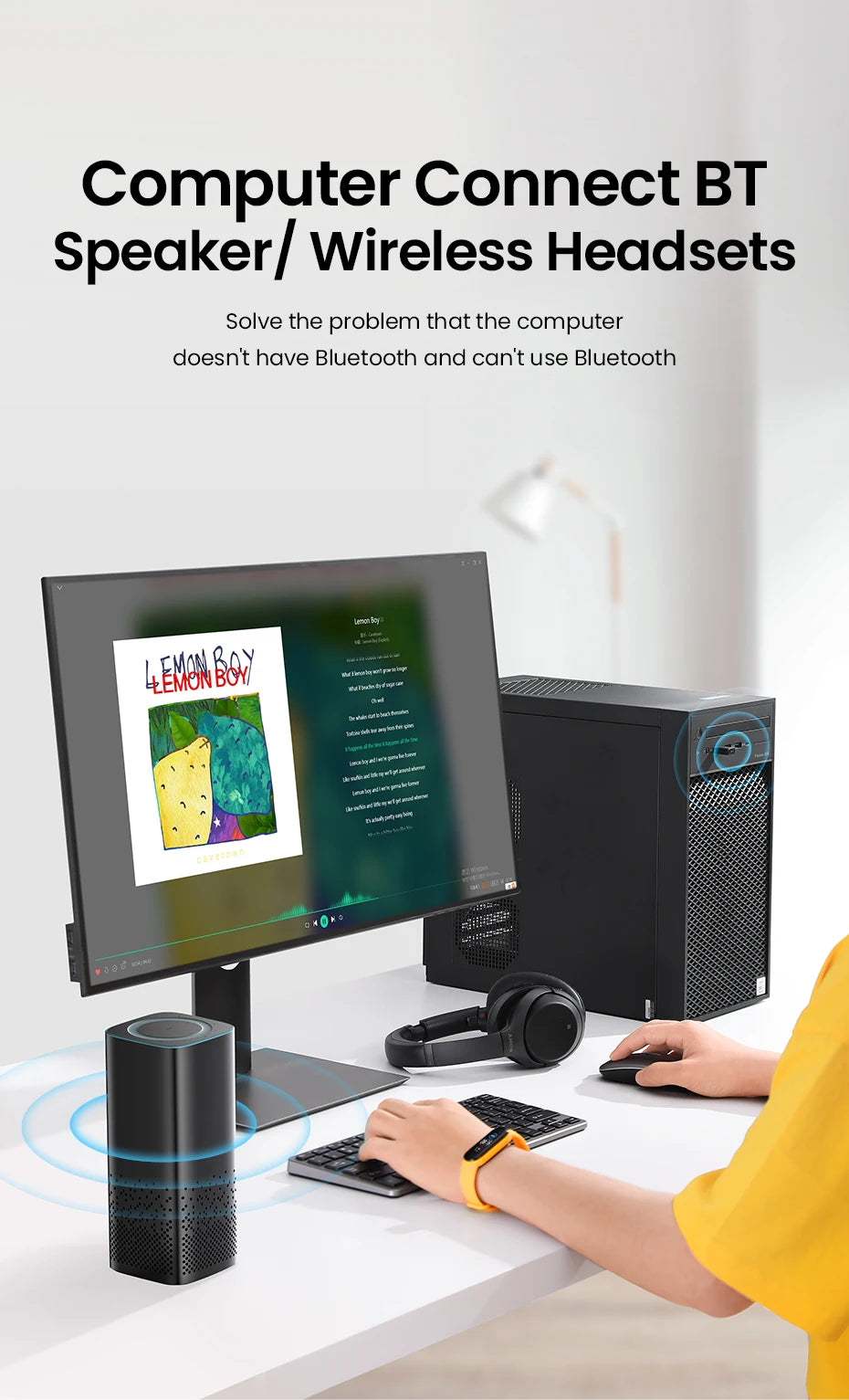 UGREEN USB Bluetooth 5.0 Transmitter Audio Adapter For Airpods PC Computer PS4 Pro Nintendo Switch Bluetooth Adapter TV Mode