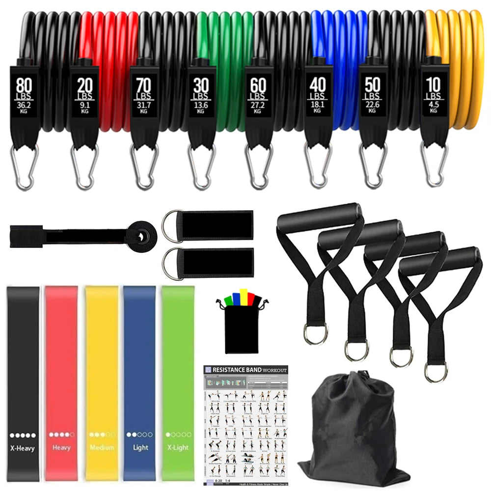 Premium 165kg Fitness Resistance Loop Bands Set for Exercise, Yoga, Training, Workout, Gym Equipment for Home Bodybuilding Men Weights