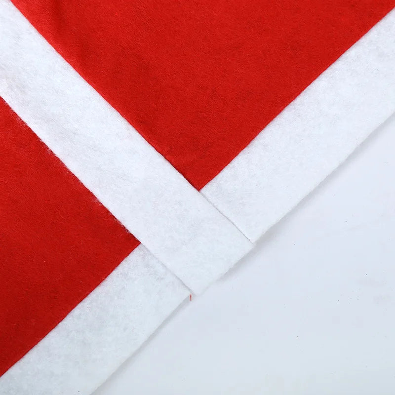 Red Classic Non-woven Santa Claus Costume Christmas Performance Cosplay Show Holiday Adult Boys Girls Decorative Clothes Unisex