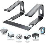 Ergonomic Aluminum Laptop Stand, Detachable Laptop Riser, Notebook Holder Compatible