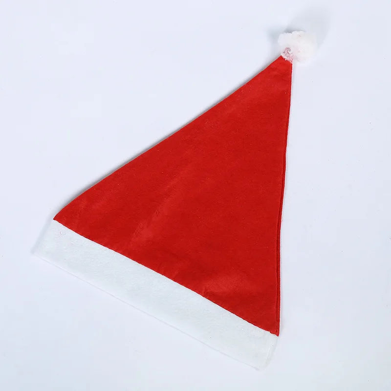 Red Classic Non-woven Santa Claus Costume Christmas Performance Cosplay Show Holiday Adult Boys Girls Decorative Clothes Unisex