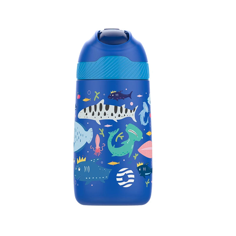 FJbottle water bottle for children ,Vacuum Flacks for girls, thermos Bottle With Healthy Straw And BPA Free,350ML