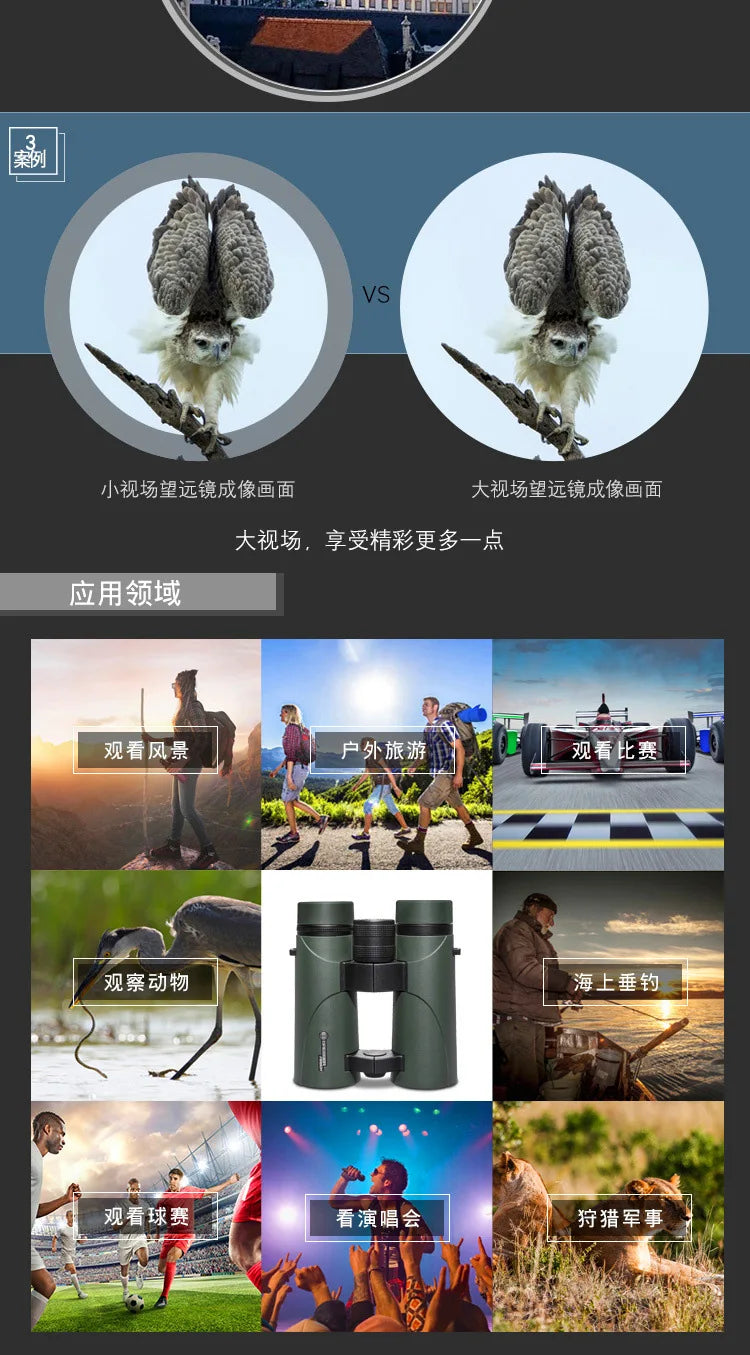 Bresser binoculars Pirsch 8/10x42 with high quality phase coating and inert gas filling, waterproof 8/10x34 portable telescope