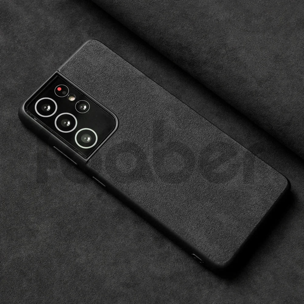 ALCANTARA Case for Samsung Galaxy S25 Ultra S24 S23 S22 Plus FE 5G Supercar Interior Same Artificial Leather Phone Cases