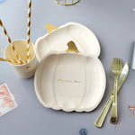Halloween Thanksgiving Disposable Tableware White Paper Plates Halloween Pumpkin Party Supplies Birthday Party Decor