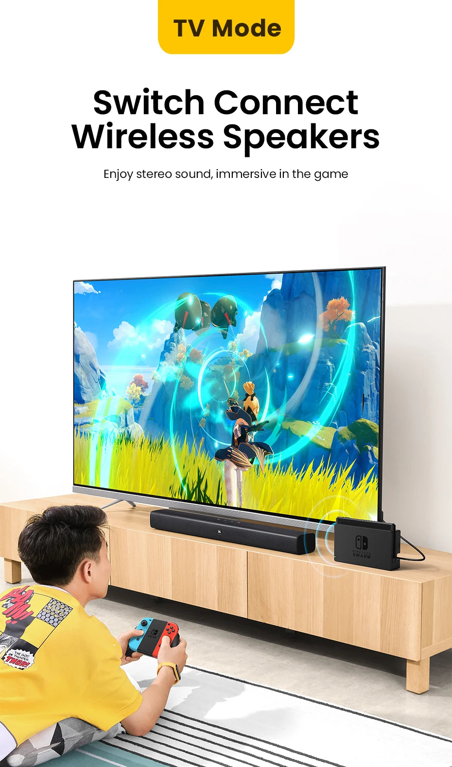 UGREEN USB Bluetooth 5.0 Transmitter Audio Adapter For Airpods PC Computer PS4 Pro Nintendo Switch Bluetooth Adapter TV Mode