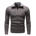 Autumn Winter Casual Sweaters Men Half High Collar Zippers Warm Fleece Pullovers Mens Thick Warm Knitted Sweater Men Pullovers