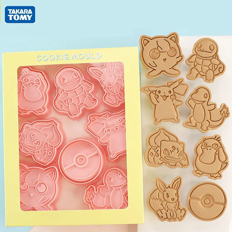 New 6pcs/Set Pokemon Figures Cookie Cutters Cartoon DIY Bakery Mold Biscuit Press Stamp Embosser Sugar Pasty Cake Mould Toys