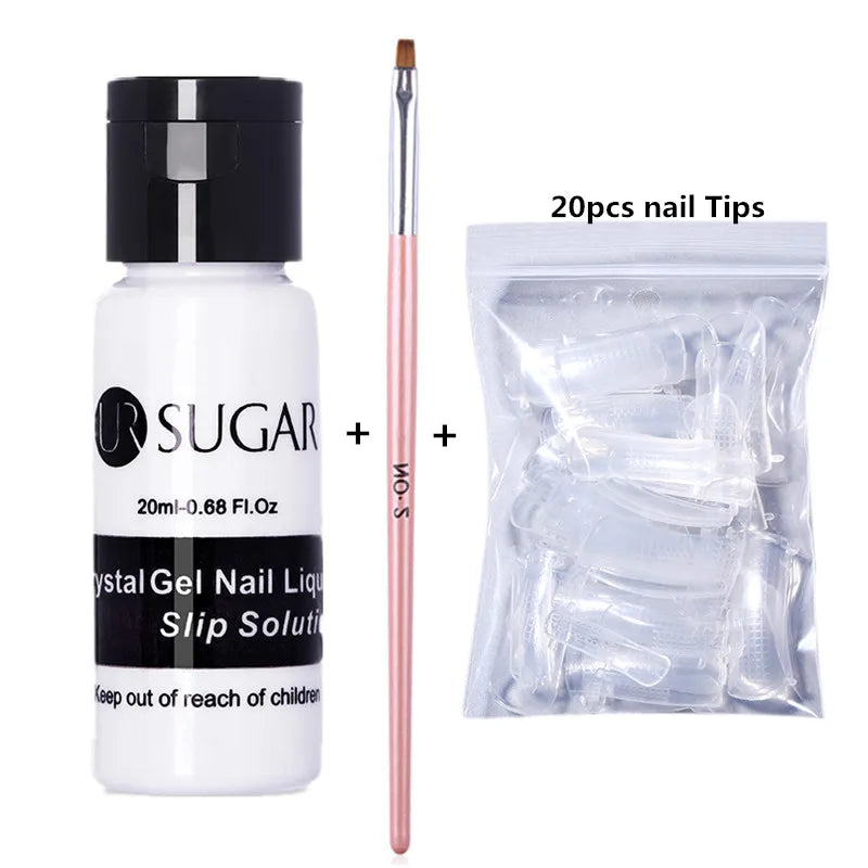 UR SUGAR 15ml Extension Gel Nail Polish Bright Nude White Clear Semi Permanent UV Hard Gel Nails Finger Prolong Gel Varnish Set