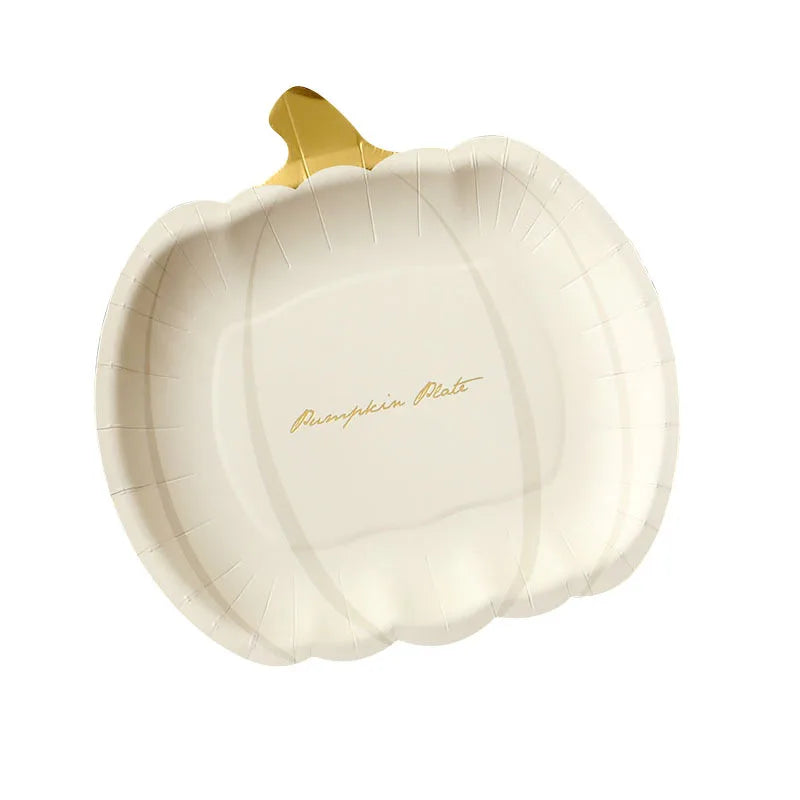 Halloween Thanksgiving Disposable Tableware White Paper Plates Halloween Pumpkin Party Supplies Birthday Party Decor
