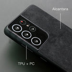 ALCANTARA Case for Samsung Galaxy S25 Ultra S24 S23 S22 Plus FE 5G Supercar Interior Same Artificial Leather Phone Cases