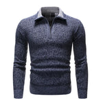 Autumn Winter Casual Sweaters Men Half High Collar Zippers Warm Fleece Pullovers Mens Thick Warm Knitted Sweater Men Pullovers