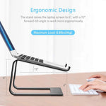 Ergonomic Aluminum Laptop Stand, Detachable Laptop Riser, Notebook Holder Compatible