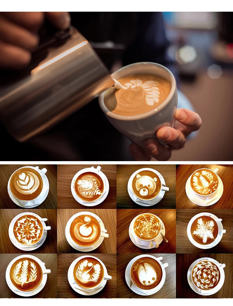 Milk Frothers Stainless Double Mesh Milk Creamer Milk Foam For Coffee Milk Egg Beater Kitchen Tool Coffee Mixer Frother 400ML