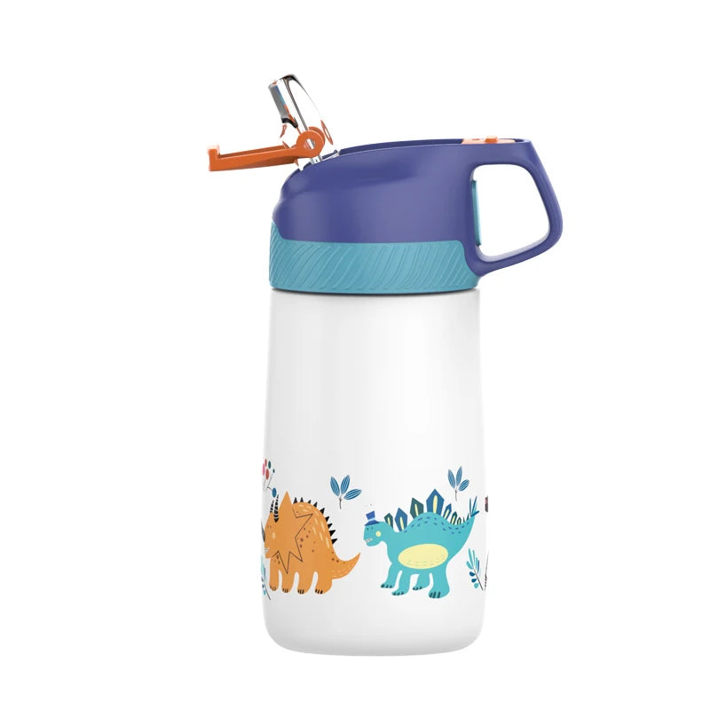 FJbottle water bottle for children ,Vacuum Flacks for girls, thermos Bottle With Healthy Straw And BPA Free,350ML