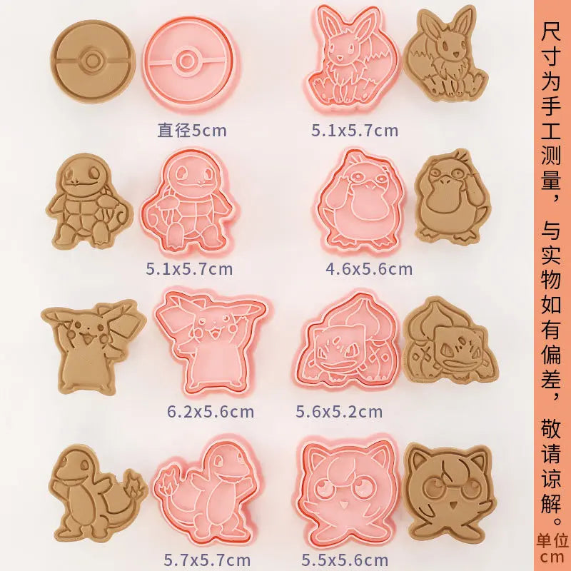 New 6pcs/Set Pokemon Figures Cookie Cutters Cartoon DIY Bakery Mold Biscuit Press Stamp Embosser Sugar Pasty Cake Mould Toys